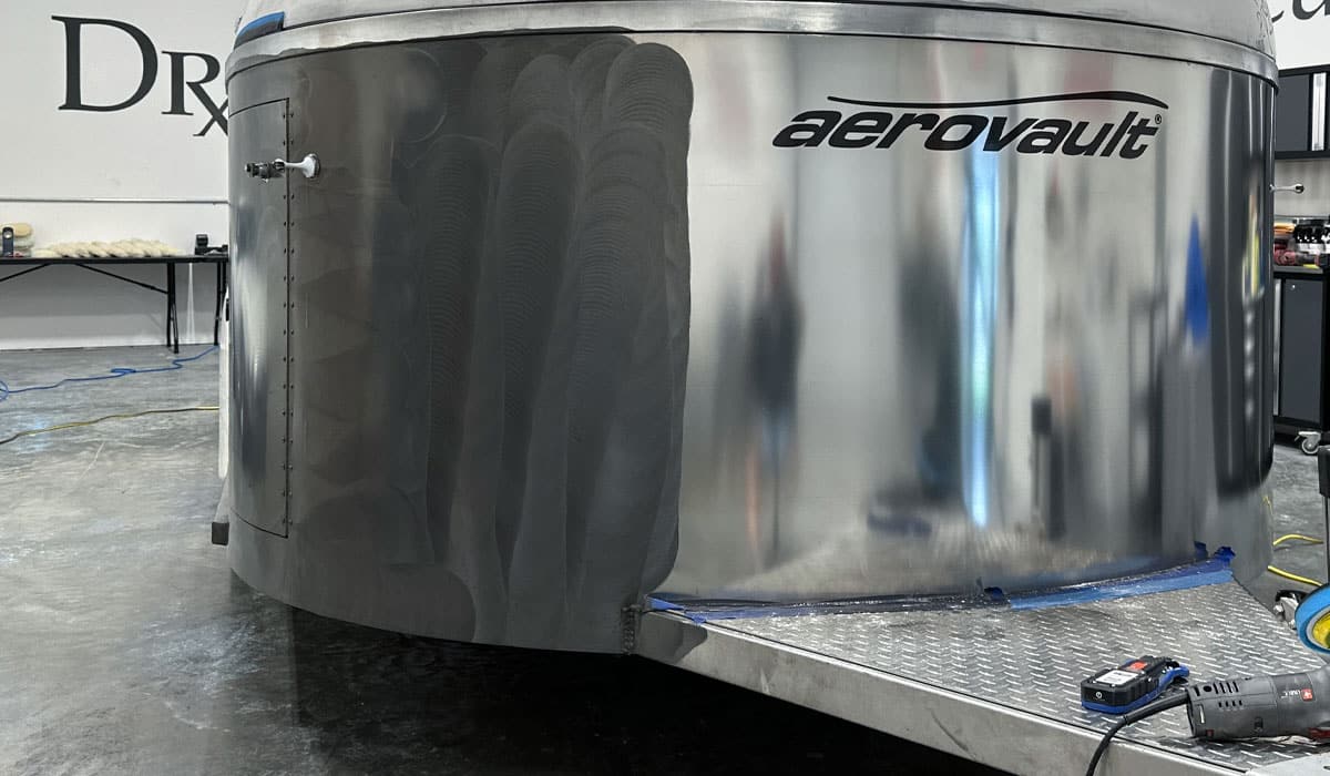 Dirty aluminum after polishing