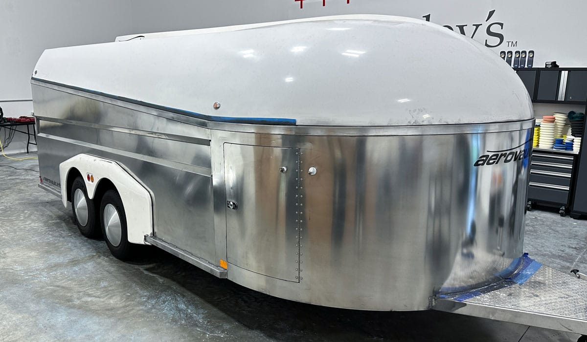 Aluminum trailer after polishing