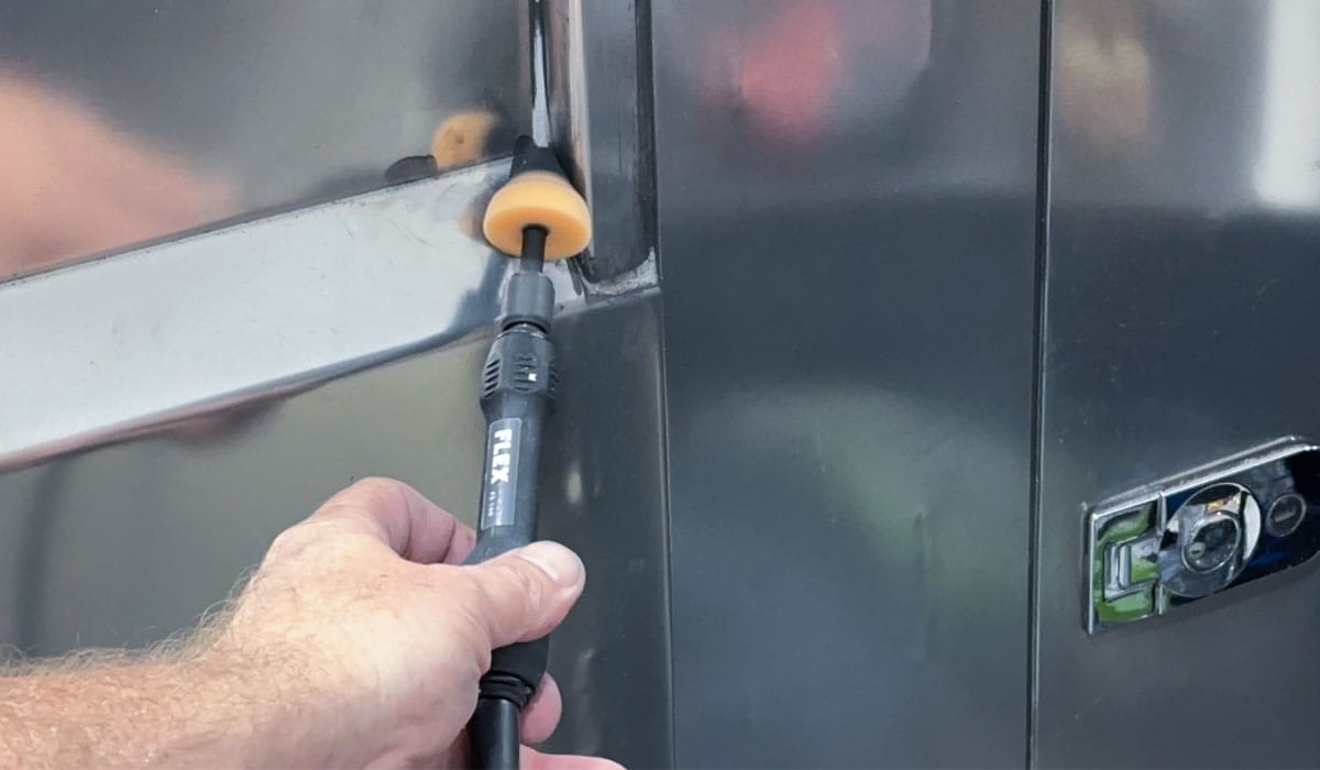 Polishing hard-to-reach areas on aluminum
