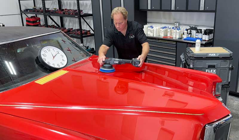 Polishing red paint with Flex FX3331