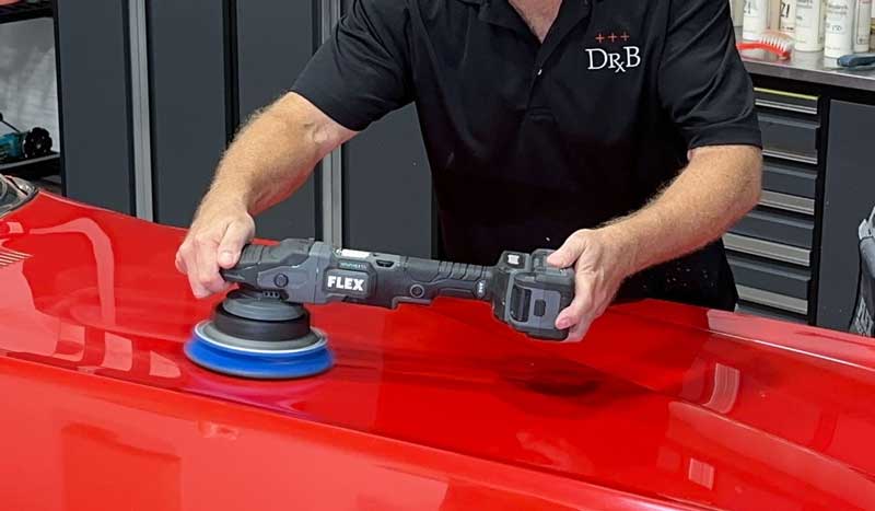 Polishing red paint