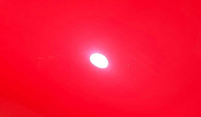 Red paint after gear-driven polisher step