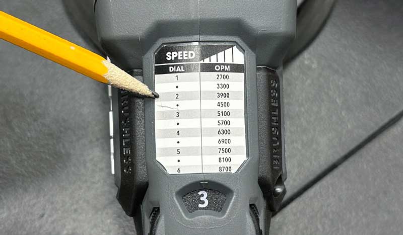 Flex polisher speed diagram