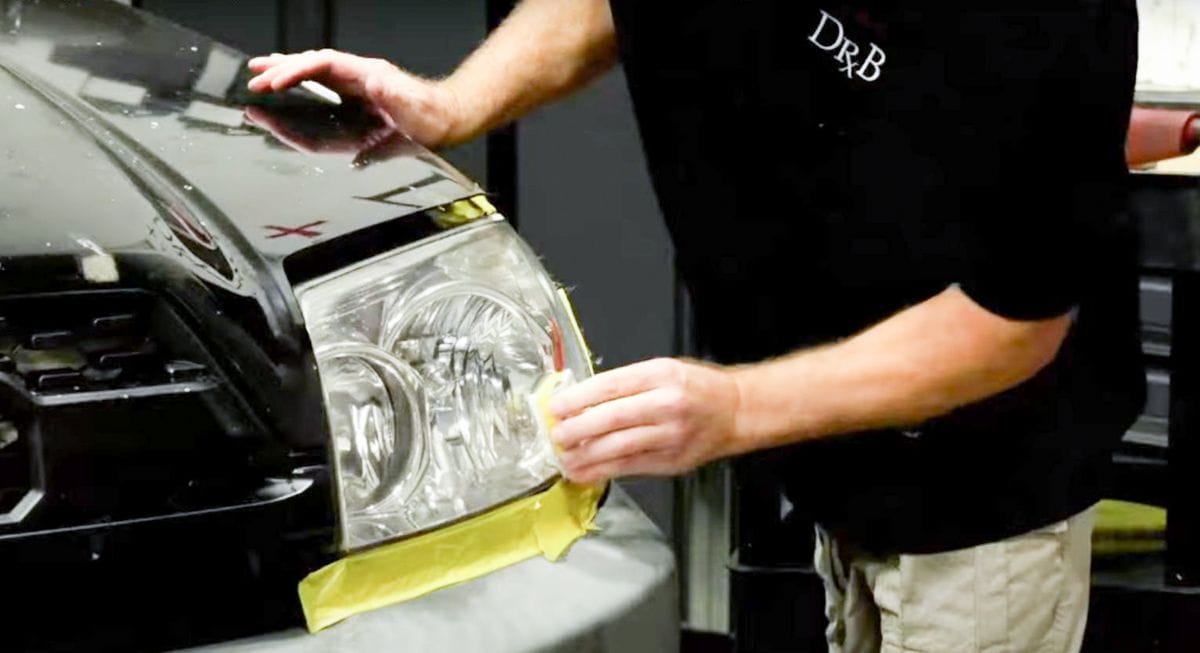 Applying ceramic coating for headlights