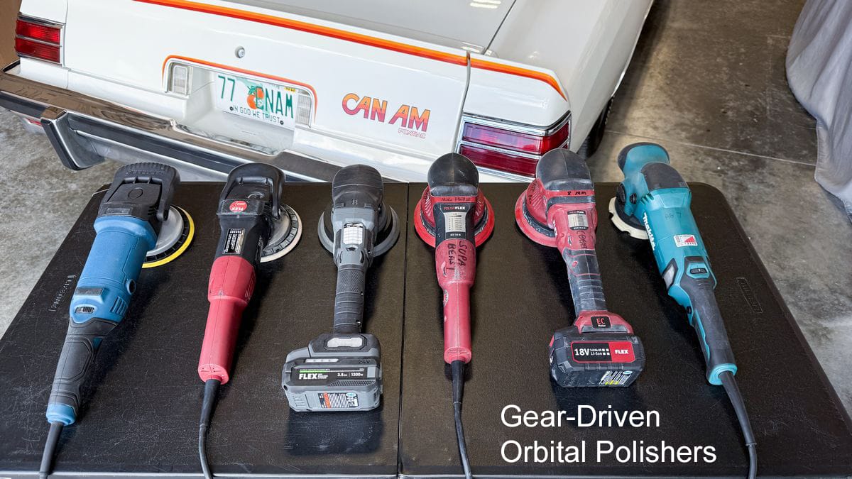 Gear driven orbital polishers