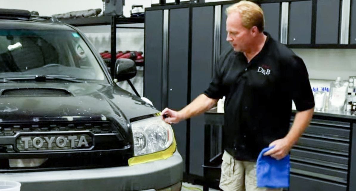 Prepping headlight for ceramic coating