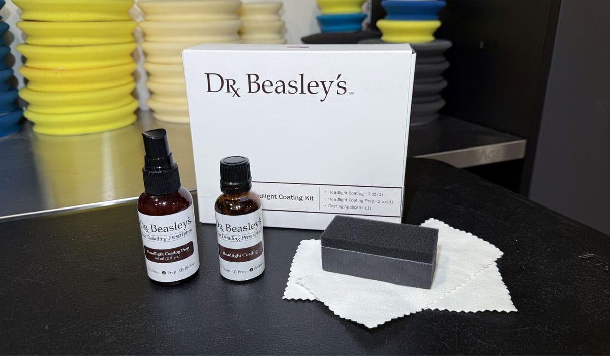 Headlight ceramic coating from Dr. Beasley's