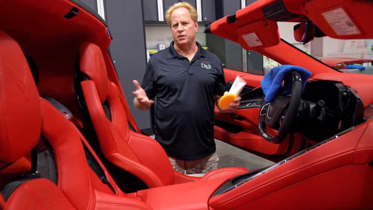 Mike Phillips with red leather Corvette interior
