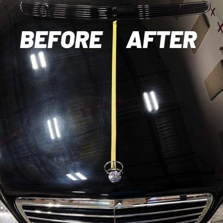 NSP CoreCut Before & After Results on Black Paint