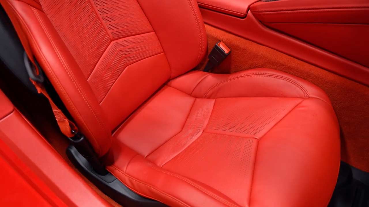 Corvette with perforated leather seats