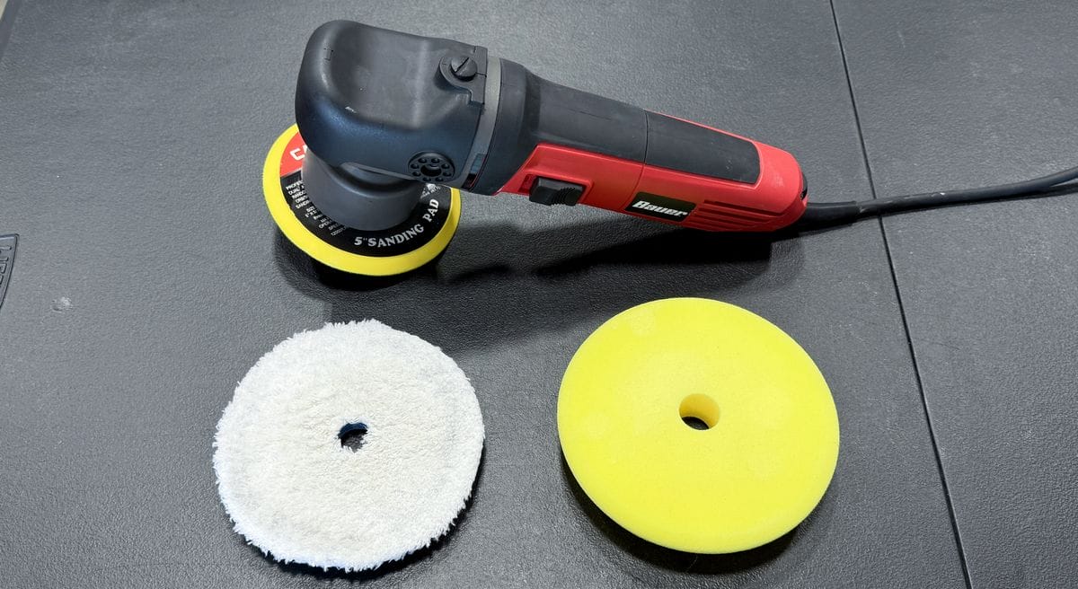 Harbor Freight Bauer DA with microwool and foam pads
