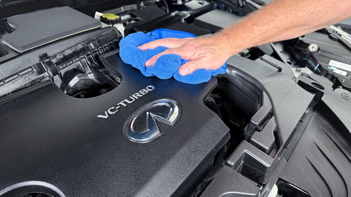 Wiping engine bay clean