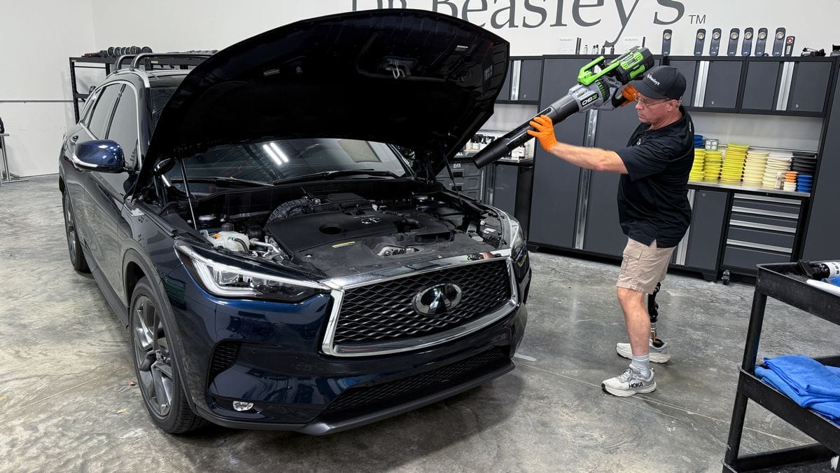 Blowing out engine bay