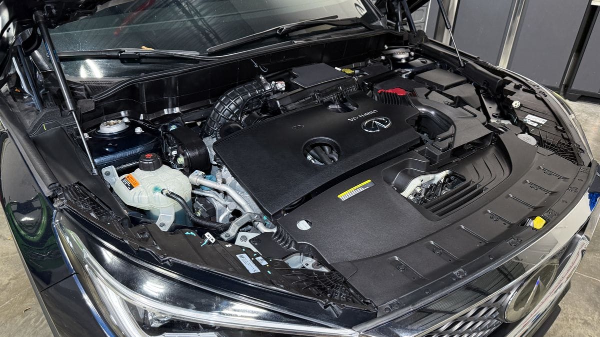 Engine bay after detailing