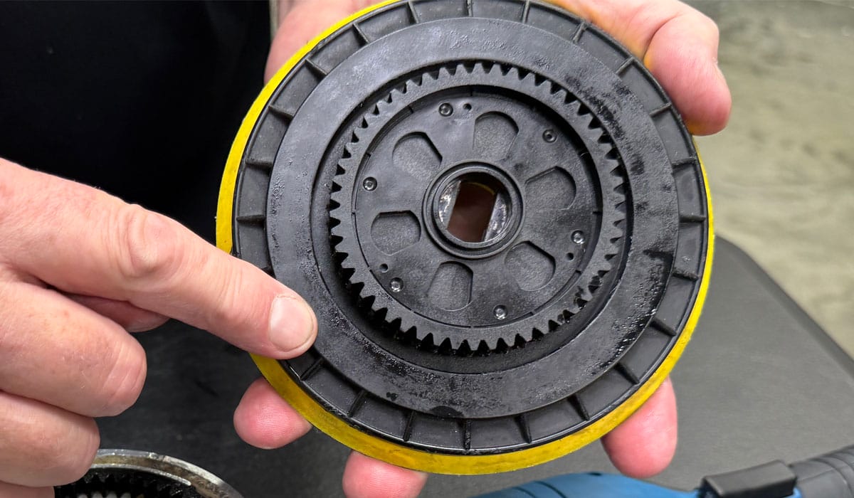 Underside of backing plate