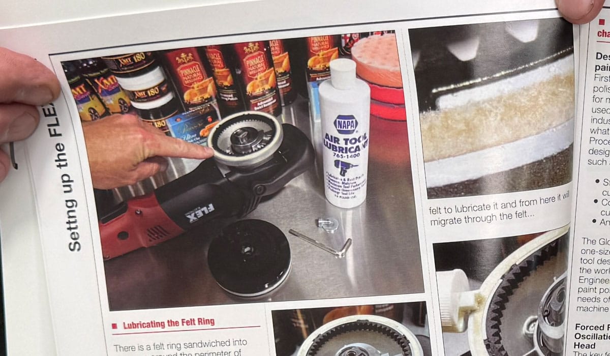 Section on lubricating felt ring