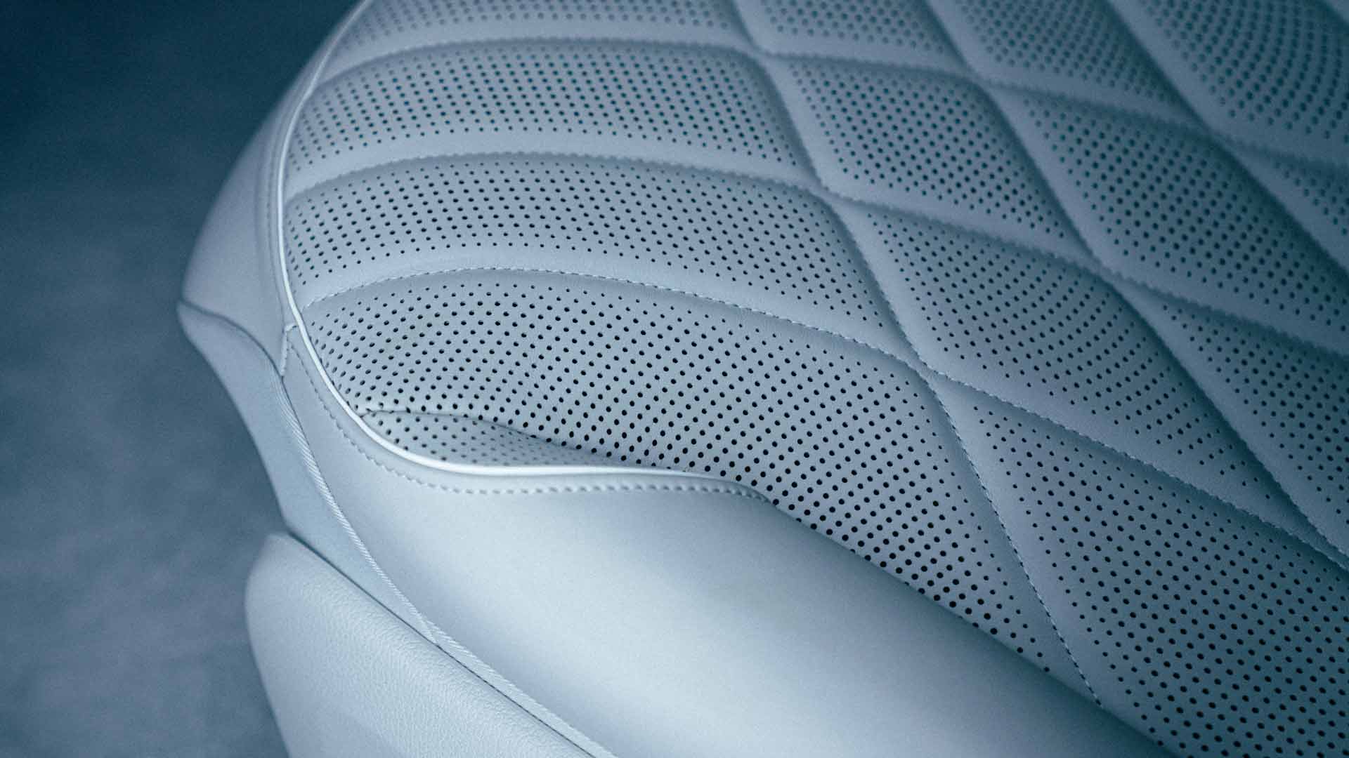 Premium leather interior detailing on Mercedes seats