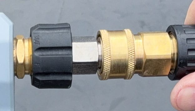 Attaching foam cannon wand to hose fitting
