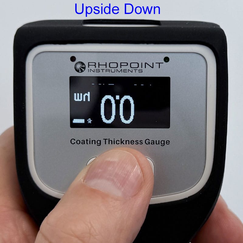 Flipping display on Rhopoint paint coating thickness gauge