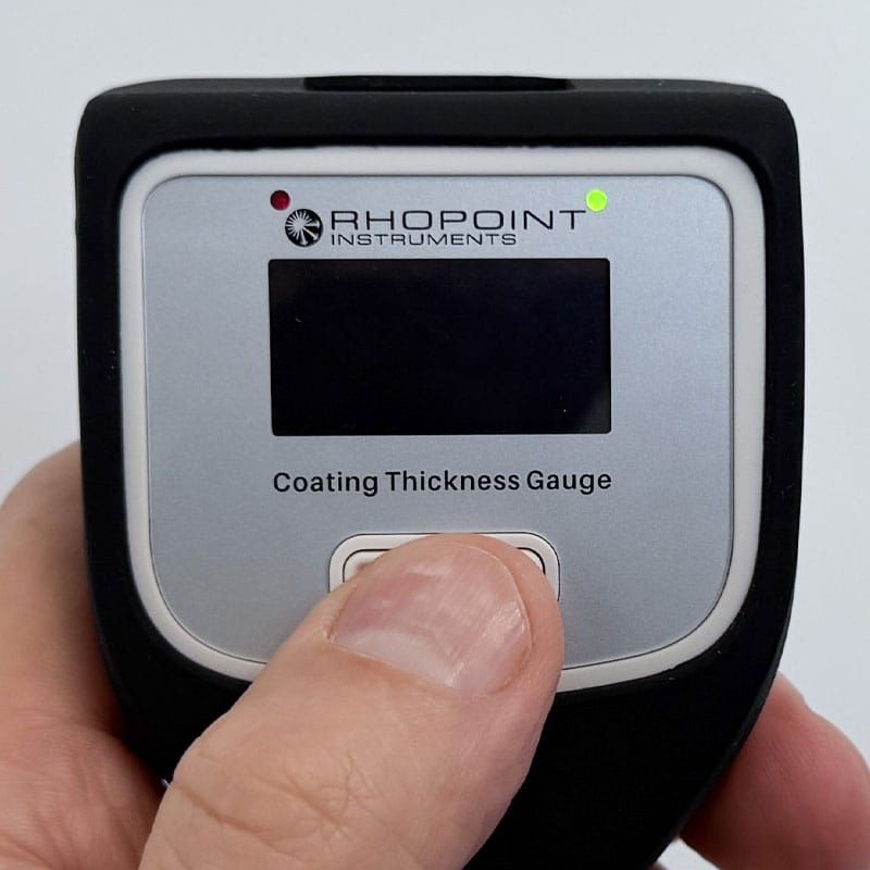 Flipping display on Rhopoint paint coating thickness gauge