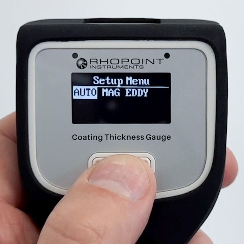Changing settings on paint coating thickness gauge