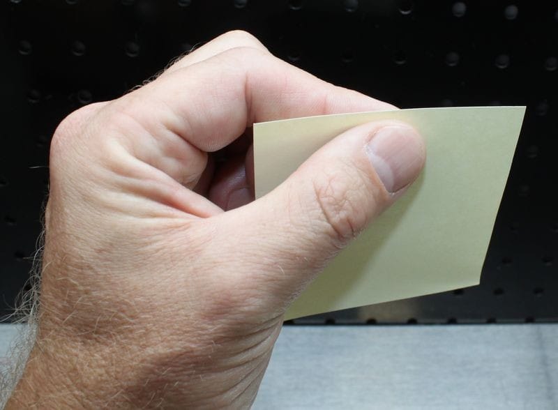 Post-It Note for demonstrating paint thickness