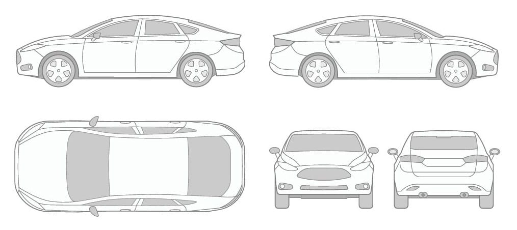 Car body panel diagram