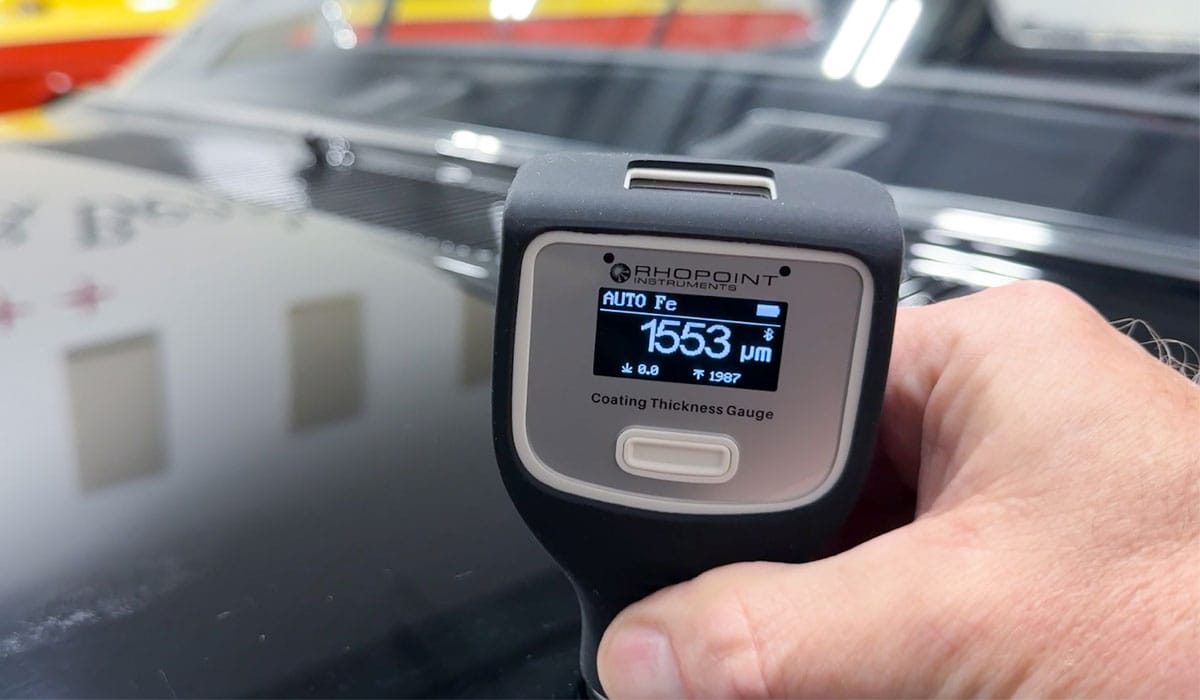 Measuring paint thickness on car