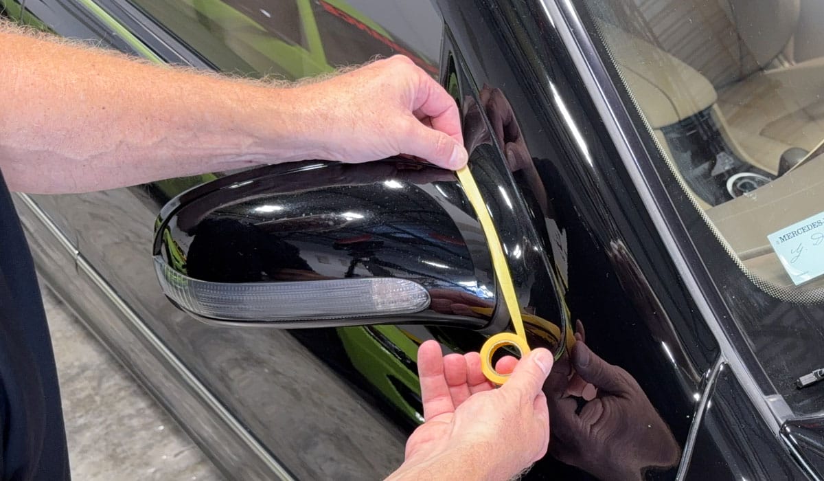 Taping off sensitive areas before polishing