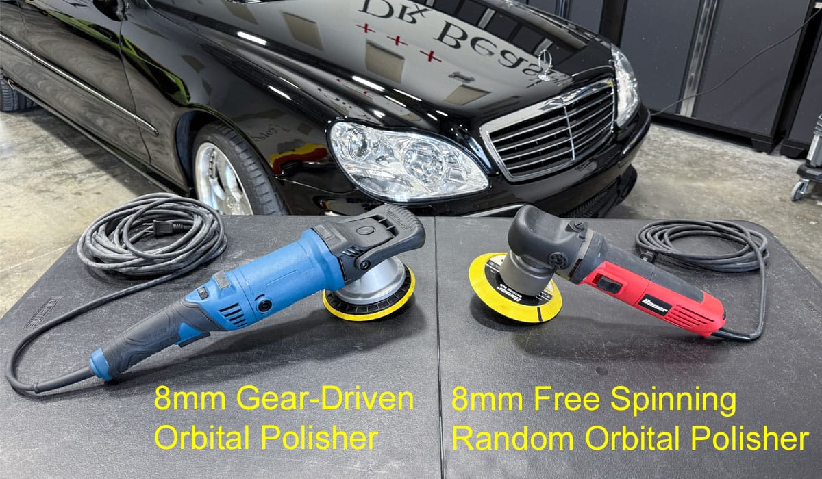 Gear-driven versus free-spinning orbital polishers