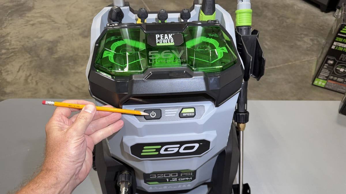 EGO Pressure Washer power button