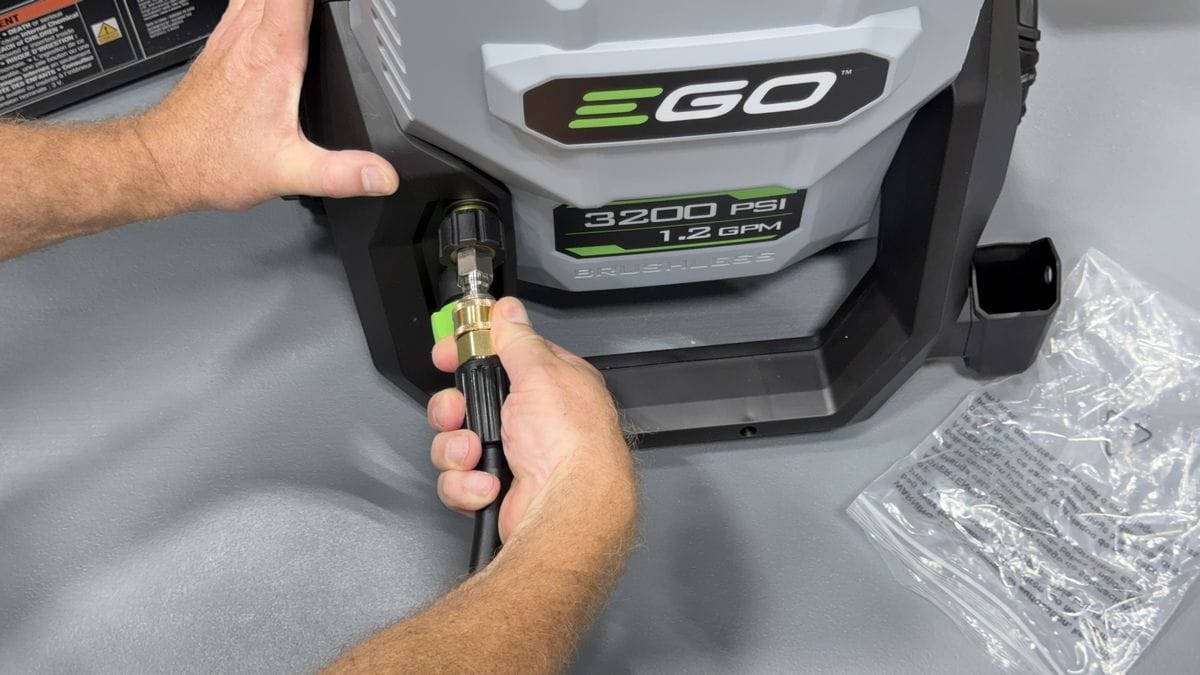 Connecting high pressure hose for EGO pressure washer