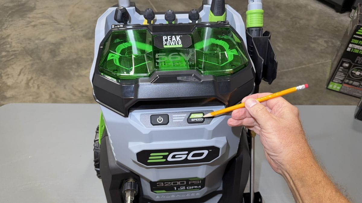 EGO Pressure Washer turbo button