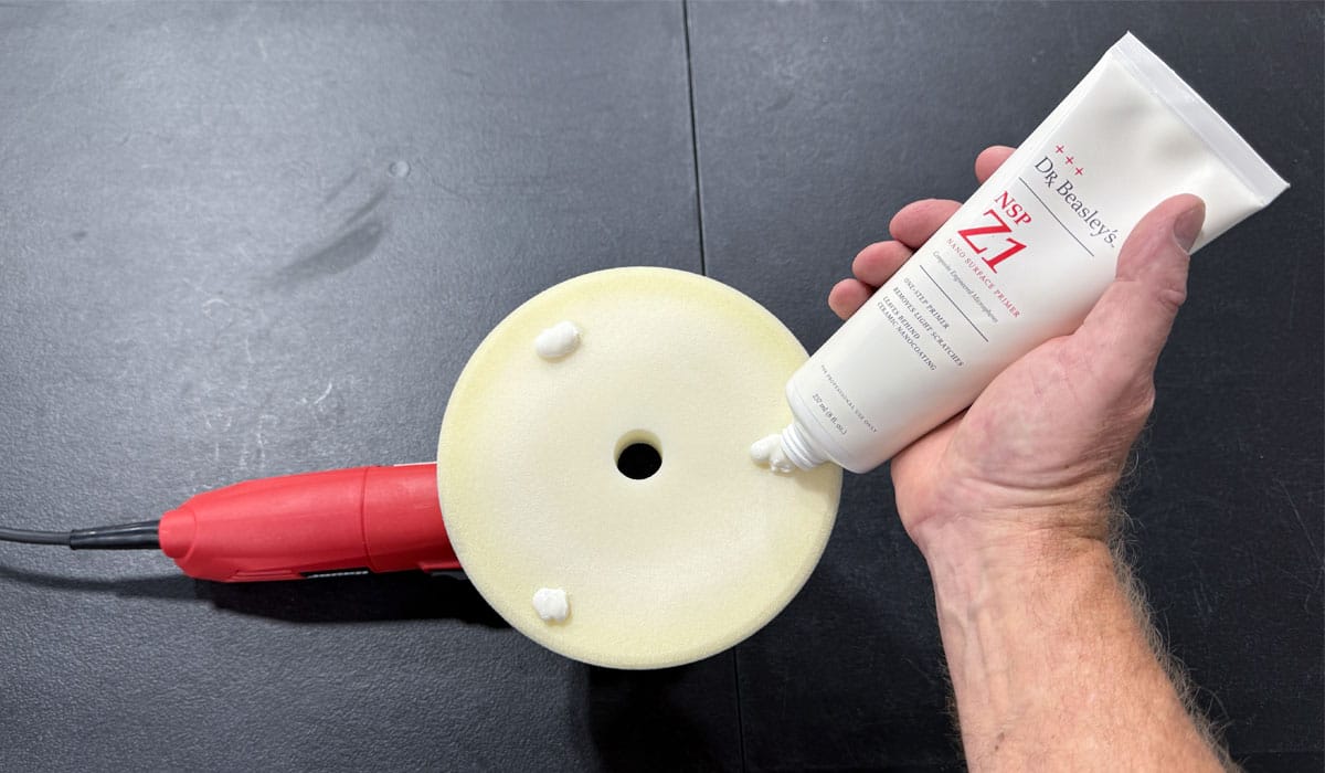 Dr. Beasley's NSP Z1 applied to foam buffing pad