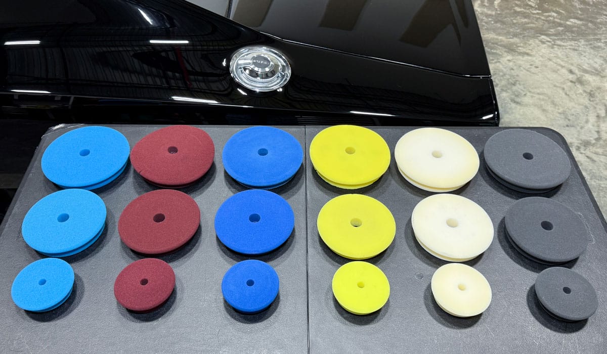 A variety of foam pads from Buff and Shine