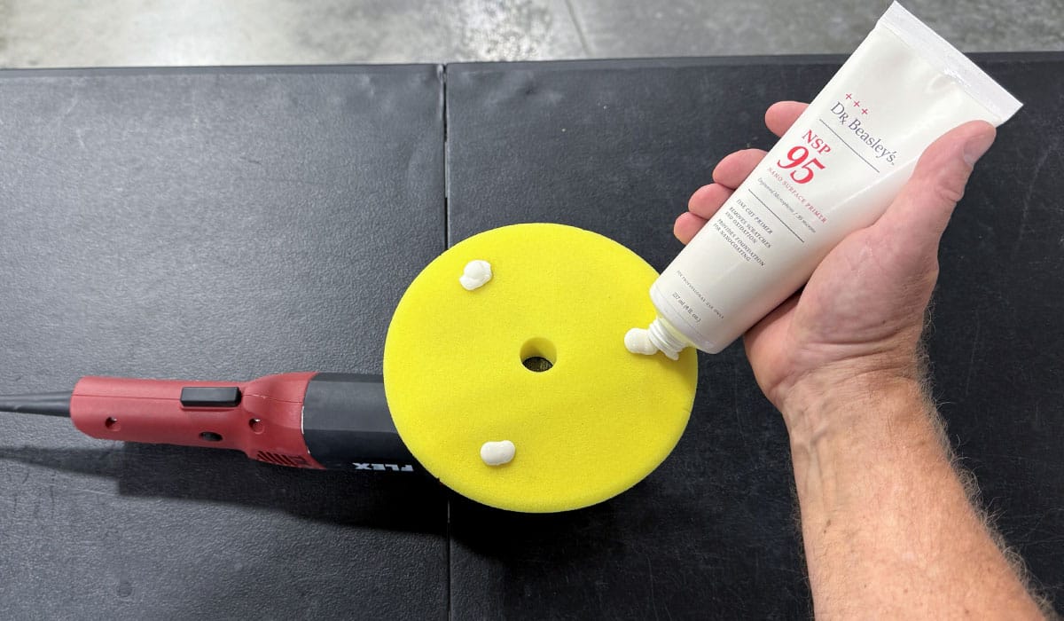 Dr. Beasley's NSP 95 dispensing onto foam pad