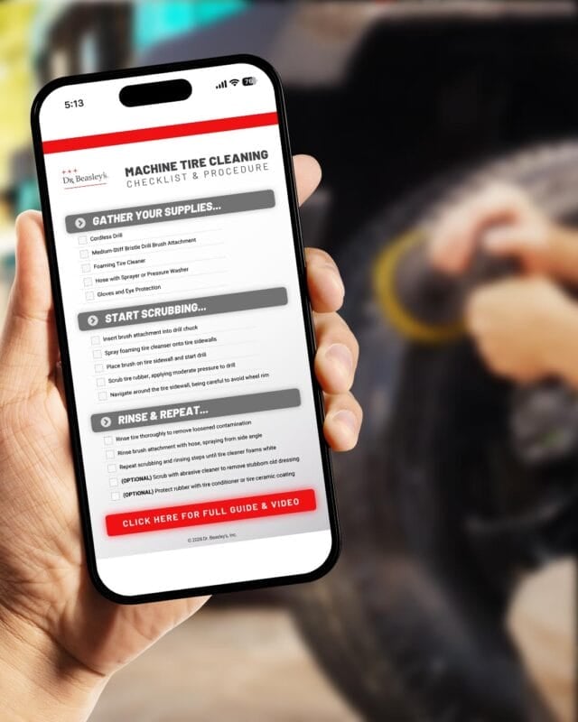 Checklist for machine scrubbing tires, what tools do i need to clean car tires
