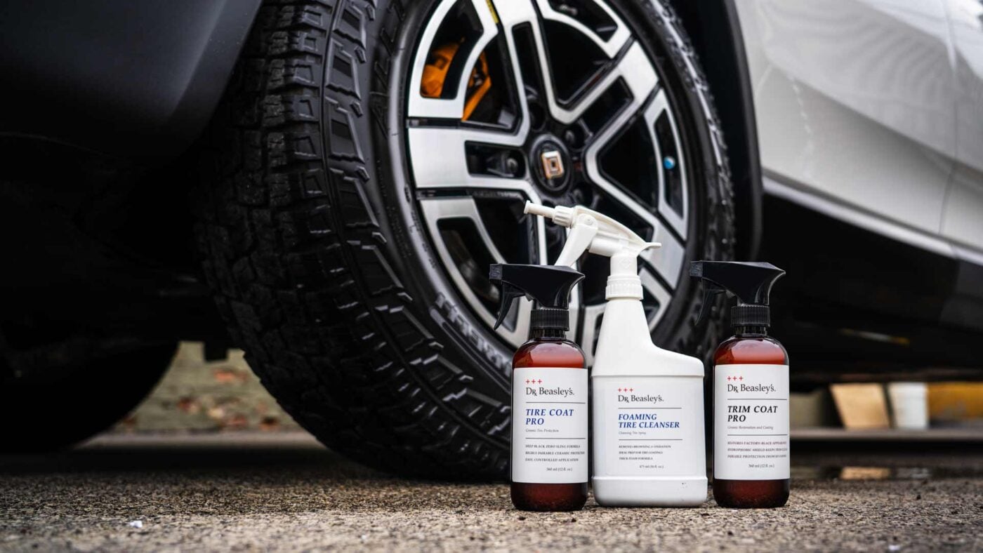 Dr. Beasley's Tire Coat Pro, Foaming Tire Cleanser, and Trim Coat Pro as part of Trim & Tire Coating Kit