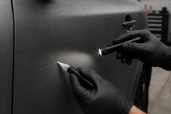 Applying touch-up paint to a matte scratch