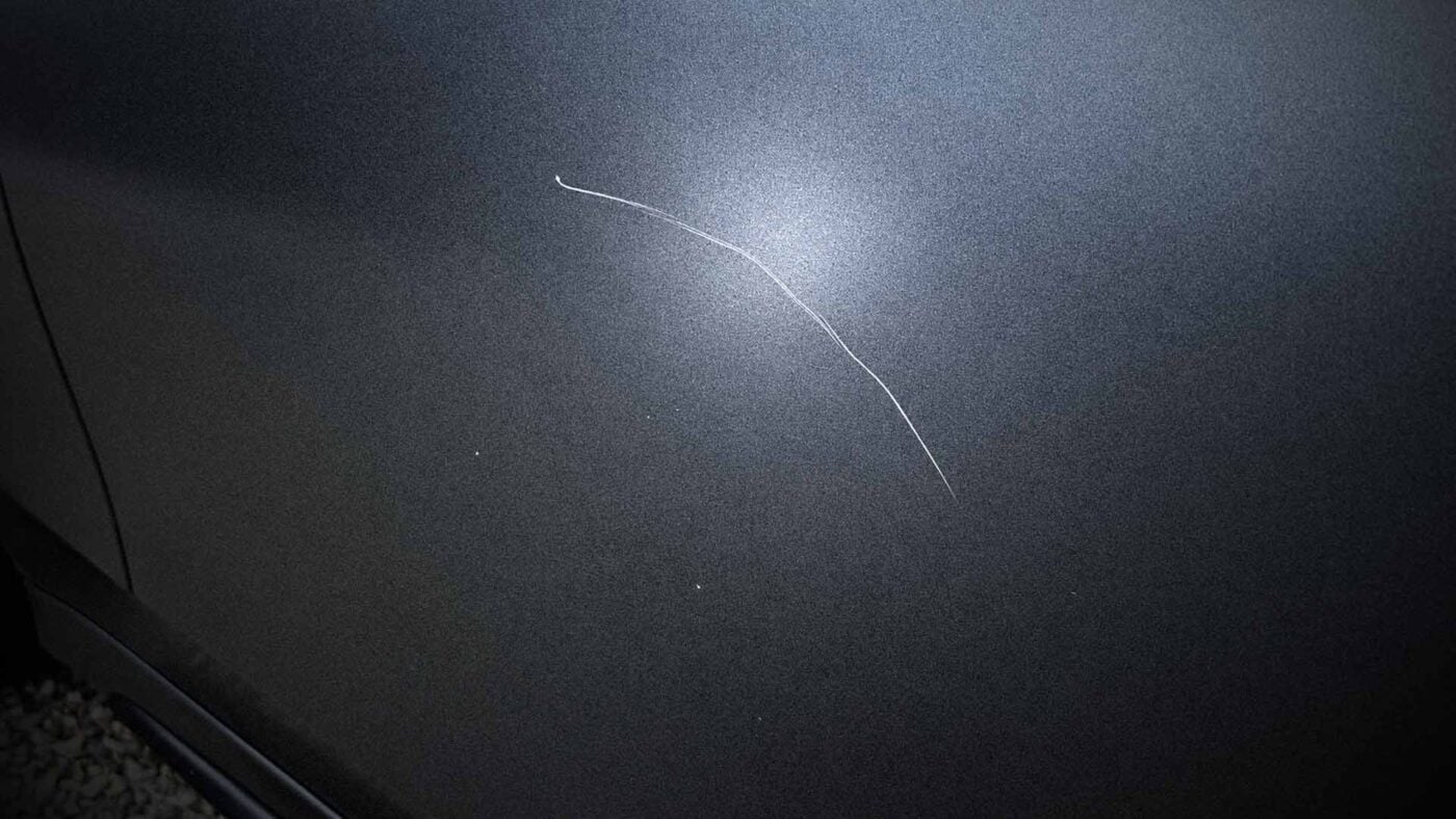 Scratches on matte car paint that cannot be removed through conventional polishing